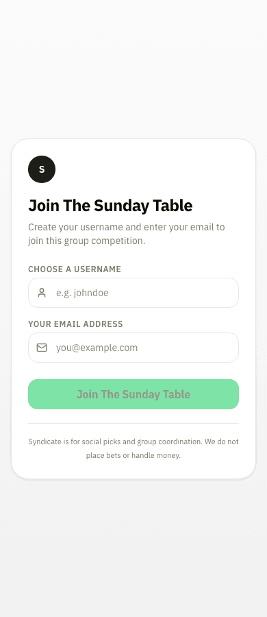 Mobile Syndicate demo invite flow
